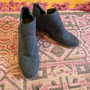 Dolce Vita Gray Perforated Suede Wedge Booties